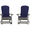 image:imageFlash Furniture Savannah Set of 2 Rocking Adirondack Chairs with Cushions  White Poly Resin Frame  Blue AllWeather Cushions  IndoorOutdoor UseGrayBlue