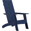 image:imageFlash Furniture Sawyer Modern Commercial 2Slat Back Adirondack Chair  Black Commercial AllWeather Poly Resin Lounge ChairNavy