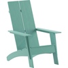 image:imageFlash Furniture Sawyer Modern Commercial 2Slat Back Adirondack Chair  Black Commercial AllWeather Poly Resin Lounge ChairSea Foam
