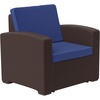 image:imageFlash Furniture Seneca Chocolate Brown Faux Rattan Chair with AllWeather Beige CushionNavy CushionsChocolate Brown Frame