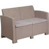 image:imageFlash Furniture Seneca Dark Gray Faux Rattan Loveseat with AllWeather Seneca Light Gray CushionsLight Gray