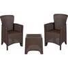 image:imageFlash Furniture Seneca Dark Gray Faux Rattan Plastic Chair Set with Matching Side TableChocolate