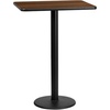 image:imageFlash Furniture Stiles 24 x 30 Rectangular Mahogany Laminate Table Top with 18 Round Bar Height Table BaseWalnut