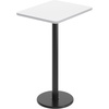image:imageFlash Furniture Stiles 24 x 30 Rectangular Mahogany Laminate Table Top with 18 Round Bar Height Table BaseWhite