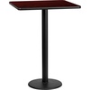 image:imageFlash Furniture Stiles 30 Square Black Laminate Table Top with 18 Round Bar Height Table BaseMahogany