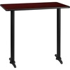 image:imageFlash Furniture Stiles 30 x 42 Rectangular Black Laminate Table Top with 5 x 22 Bar Height Table BasesMahogany