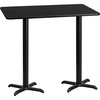 image:imageFlash Furniture Stiles 30 x 60 Rectangular Black Laminate Table Top with 22 x 22 Bar Height Table BasesBlack