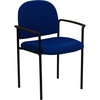 image:imageFlash Furniture Tiffany Side Reception Chair with Padded Armrests Stackable Vinyl Waiting Room Chair for Commercial or Residential Use BlackNavy Fabric