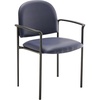 image:imageFlash Furniture Tiffany Side Reception Chair with Padded Armrests Stackable Vinyl Waiting Room Chair for Commercial or Residential Use BlackNavy Vinyl