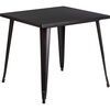 image:imageFlash Furniture Toby Commercial Grade 3175 Square Black Metal IndoorOutdoor TableBlackantique Gold