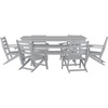 image:imageFlash Furniture Tolleson IndoorOutdoor Adirondack Dining Set Commercial Grade Recycled HDPE 72 Rectangle Dining Table and 6 Chairs with Cupholders 7 PC BlackGrey