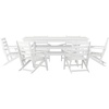 image:imageFlash Furniture Tolleson IndoorOutdoor Adirondack Dining Set Commercial Grade Recycled HDPE 72 Rectangle Dining Table and 6 Chairs with Cupholders 7 PC BlackWhite