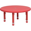 image:imageFlash Furniture Wren 33 Round Natural Plastic Height AdjusTable with Rounded Safety Corners Activity Table with Rounded Safety CornersRed