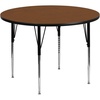 image:imageFlash Furniture Wren 42 Round Grey HP Laminate Activity Table  Standard Height Adjustable LegsOak