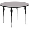 image:imageFlash Furniture Wren 42 Round Oak Thermal Laminate Activity Table  Standard Height Adjustable LegsGrey