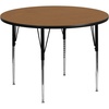 image:imageFlash Furniture Wren 42 Round Oak Thermal Laminate Activity Table  Standard Height Adjustable LegsOak