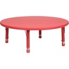 image:imageFlash Furniture Wren 45 Round Natural Plastic Height AdjusTable with Rounded Safety Corners Activity Table with Rounded Safety CornersRed