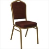 image:imageHERCULES Crown Back Burgundy Fabric and Gold Frame Stacking Banquet Chair