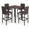 image:imageMartha Stewart Bedford 37 Square IndoorOutdoor Patio Bar Height Table with Faux Wood Top and Rattan Wicker Finish in BrownBrown