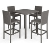 image:imageMartha Stewart Bedford 37 Square IndoorOutdoor Patio Bar Height Table with Faux Wood Top and Rattan Wicker Finish in BrownGrey