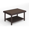 image:imageMartha Stewart Bedford IndoorOutdoor Patio Coffee Table with Lower Shelf Faux Wood Top and Rattan Wicker Finish in GrayBrown