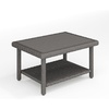 image:imageMartha Stewart Bedford IndoorOutdoor Patio Coffee Table with Lower Shelf Faux Wood Top and Rattan Wicker Finish in GrayGrey