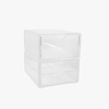 image:imageMartha Stewart Brody 2 Pack Desk Organizers Single Drawer Box and 2 Drawer Box Stackable Plastic Storage for Office Bathroom Countertop Dorm 6 x 75 Clear