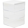 image:imageMartha Stewart Brody Plastic Storage Organizer Bins with Engineered Wood Lid for Home Office Kitchen or Bathroom 3 Pack Small 375 x 3 ClearWhite