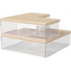 image:imageMartha Stewart Brody Plastic Storage Organizer Bins with Engineered Wood Lids for Home OfficeKitchen orBathroom 3 Pack 2Small1Medium ClearWhiteClearLight Natural