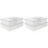 image:imageMartha Stewart Brody Plastic Storage Organizer Bins with Lids for Home Office Kitchen or Bathroom 4 Pack 2Small1Medium 1 Large ClearWhiteSet of 1 Pack of 2
