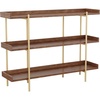 image:imageMartha Stewart Emmett 3 Shelf Bookcase with Vertical Metal Frame Home Office Storage Display Unit 35 H Walnut Wood GrainPolished BrassWalnut Wood GrainPolished Brass Frame