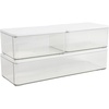 image:imageMartha Stewart Grady Clear Plastic Stackable Storage Boxes with White Engineered Wood Lids Set of 3