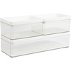 image:imageMartha Stewart Grady Clear Plastic Stackable Storage Boxes with White Plastic Lids Set of 3
