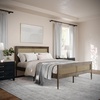 image:imageMartha Stewart Jax Platform Bed with Rattan Headboard and Footboard Solid Wood Frame Wooden Support Slats No Box Spring Needed King Size BlackBrown Gray