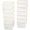 image:imageMartha Stewart Kerry Plastic Stackable Office Desk Drawer Organizers 3 x 3 12 Pack with Gold Trim3 x 3