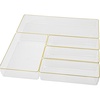 image:imageMartha Stewart Kerry Plastic Stackable Office Desk Drawer Organizers Set of 8 with Gold TrimSet of 5