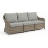 image:imageMartha Stewart Lily Pond IndoorOutdoor 3Seat Patio Sofa in Weathered Gray Rattan Wicker AllWeather Gray Back and Seat Cushions 300 Lb Static Weight Per Seat