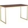 image:imageMartha Stewart Noah Home Office Parsons Desk in Gray Wood Grain with Oil Rubbed Bronze Metal FrameWalnut TopPolished Brass Frame