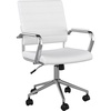 image:imageMartha Stewart Piper Swivel Task Chair with Armrests for Home Office in Saddle Brown Faux Leather with Polished Nickel FrameWhite Faux LeatherPolished Nickel