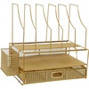 image:imageMartha Stewart Ryder Gold Mesh Metal Large Desktop Organizer With Paper File Letter Holder Organizer and Drawer