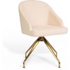 image:imageMartha Stewart Sora Stationary Swivel Task Chair with Sloped Arms for Home Office in Gray Velvet with Oil Rubbed Bronze FrameConch Shell FabricPolished Brass Frame