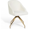 Off White Boucle/Polished Brass Frame