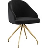 image:imageMartha Stewart Sora Stationary Swivel Task Chair with Sloped Arms for Home Office in White Boucle with Oil Rubbed Bronze FrameBlack VelvetPolished Nickel