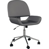 image:imageMartha Stewart Tyla Armless Swivel Task Chair for Home Office in White Faux Leather with Polished Brass FrameGray Faux LeatherPolished Nickel