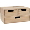 image:imageMartha Stewart Weston Stackable Wooden Storage Boxes with Pullout Drawers Paulownia Wood Storage Organizers 3 Pack Light NaturalLight Natural