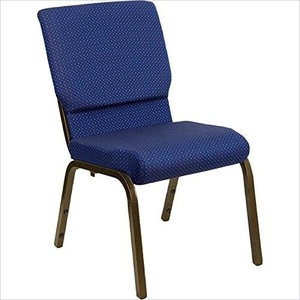 image:image185W Navy Blue Fabric Stacking HERCULES Gold Vein Frame Church Chair  425 Thick Seat