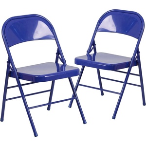 image:imageFlash Furniture 2 Pack HERCULES COLORBURST Series Cobalt Blue Triple Braced amp Double Hinged Metal Folding Chair