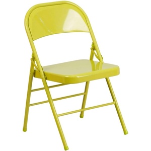 image:imageFlash Furniture 2 Pack HERCULES COLORBURST Series Twisted Citron Triple Braced amp Double Hinged Metal Folding Chair