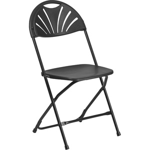 image:imageFlash Furniture 2 Pack HERCULES Series 650 lb Capacity White Plastic Fan Back Folding ChairBlack