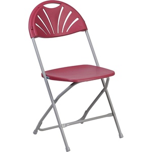 image:imageFlash Furniture 2 Pack HERCULES Series 650 lb Capacity White Plastic Fan Back Folding ChairBurgundy